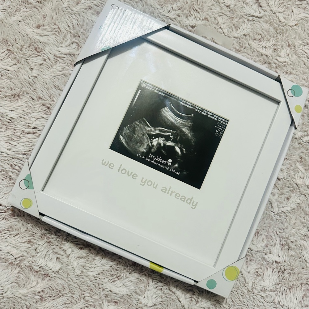 White Baby Sonogram Picture Frame